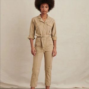 Alex Mill Expedition Jumpsuit in Washed Twill in Vintage Khaki